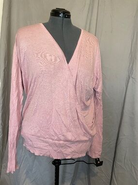 Torrid- Pink Ballet-core wrap sweater for spring